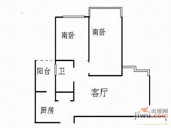 金龙公寓3室1厅1卫户型图