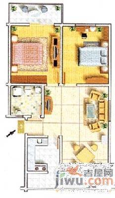 骆园小区2室1厅1卫74㎡户型图