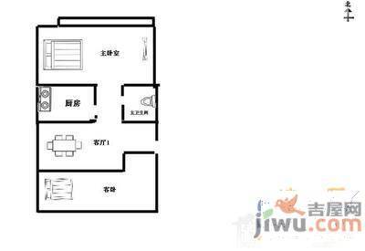 骆园小区2室1厅1卫74㎡户型图