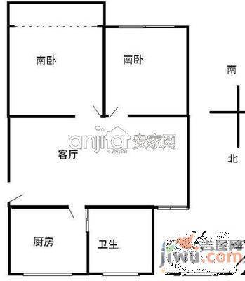 包河花园2室1厅1卫户型图