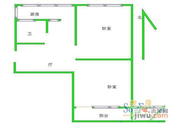 华苑小区2室1厅1卫户型图