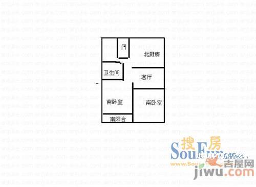 南陵小区3室1厅1卫户型图