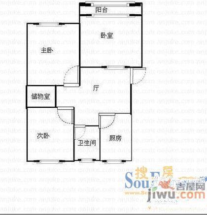 南陵小区3室1厅1卫户型图