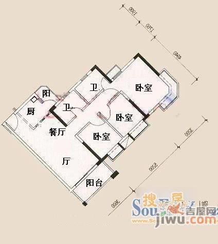 康南小区2室2厅2卫户型图