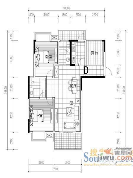 康南小区2室2厅2卫户型图