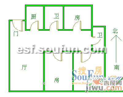 梅桂苑2室1厅1卫户型图