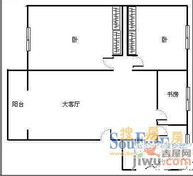 双岗菜市恢复楼2室1厅1卫户型图