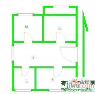 宝文都市公寓1室1厅1卫49㎡户型图