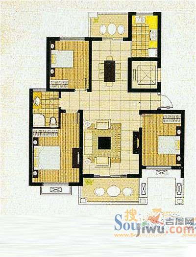 月亮湾亲水嘉园2室2厅1卫98㎡户型图