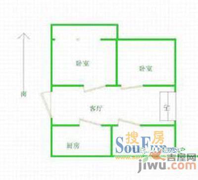 德邦翠馨居3室2厅2卫户型图