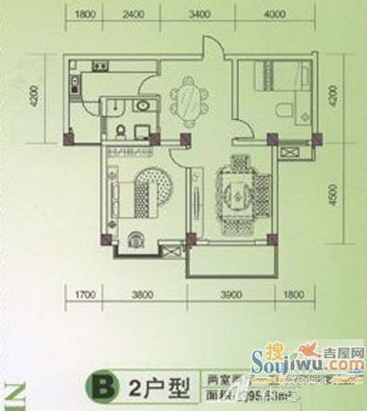 德邦翠馨居3室2厅2卫户型图