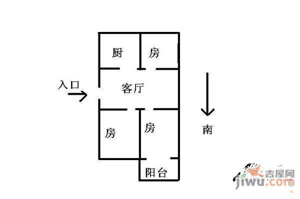 深圳花园2室1厅1卫70㎡户型图