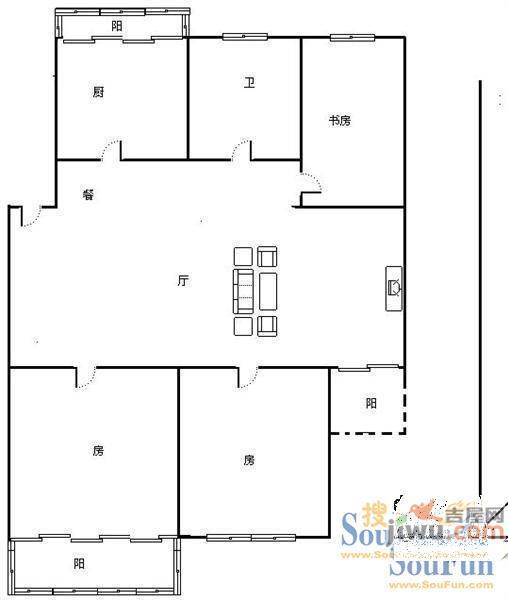 湖畔家园2室2厅1卫户型图