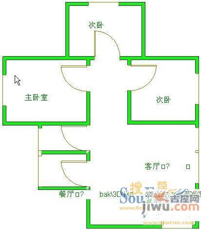 长城小区2室1厅1卫户型图