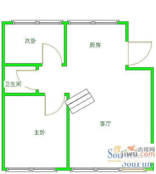 长城小区2室1厅1卫户型图