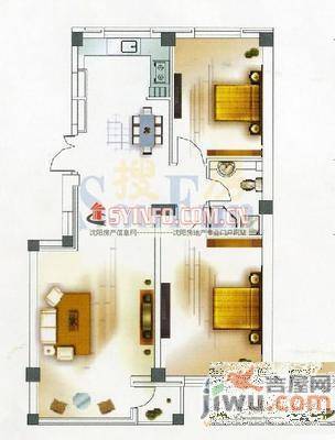 福海新居3室1厅1卫97㎡户型图