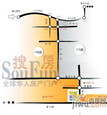 华顺天门湖花园位置交通图图片