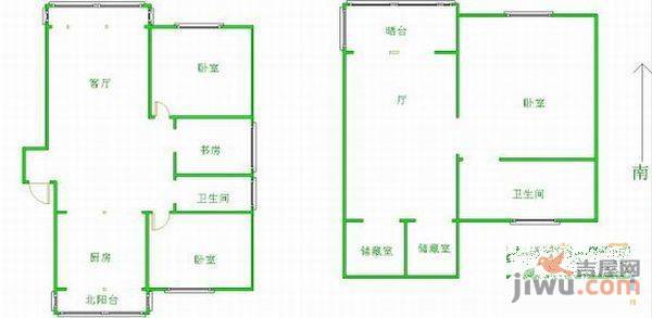 华源国际城3室2厅1卫125㎡户型图