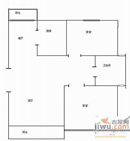 华源国际城3室2厅1卫125㎡户型图