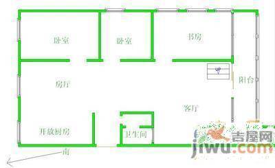 儒商公寓2室2厅1卫户型图