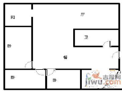 儒商公寓2室2厅1卫户型图