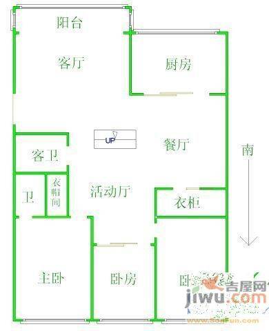 儒商公寓2室2厅1卫户型图