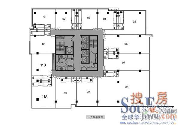 香港广场3室2厅1卫户型图