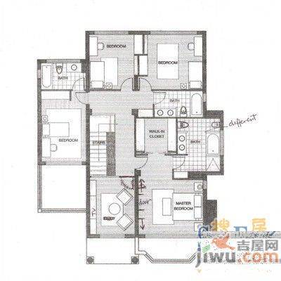 琥珀山庄2室1厅1卫57㎡户型图