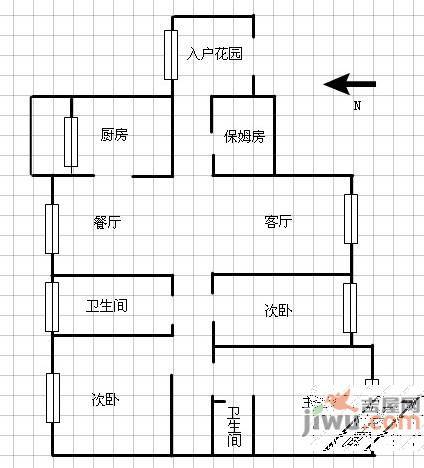 元一美邦国际3室2厅1卫144㎡户型图