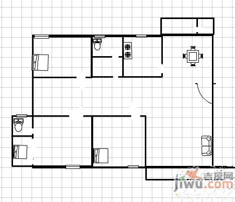 元一美邦国际3室2厅1卫144㎡户型图