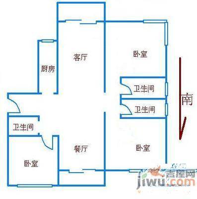 晨欣园3室2厅1卫110㎡户型图