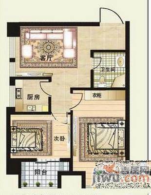 晨欣园3室2厅1卫110㎡户型图