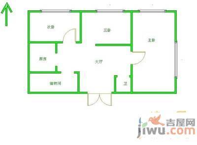 濉溪二村2室1厅1卫70㎡户型图