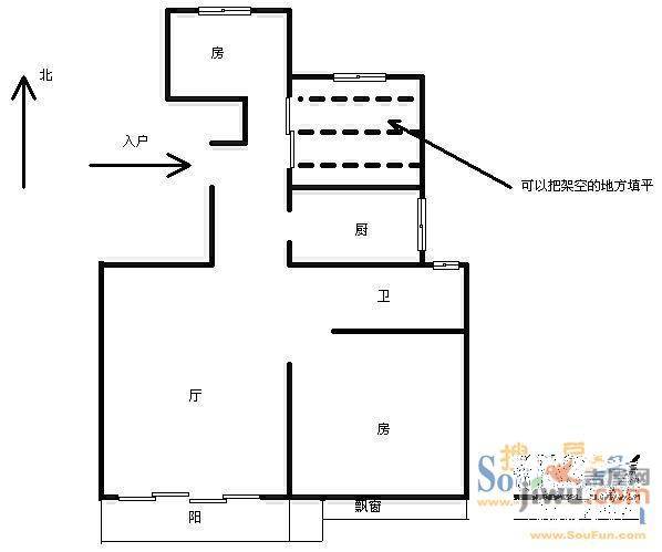 置地·丹桂园2室2厅1卫户型图