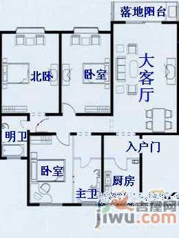 玉兰苑2室1厅1卫63㎡户型图