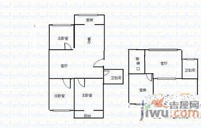 玉兰苑2室1厅1卫63㎡户型图