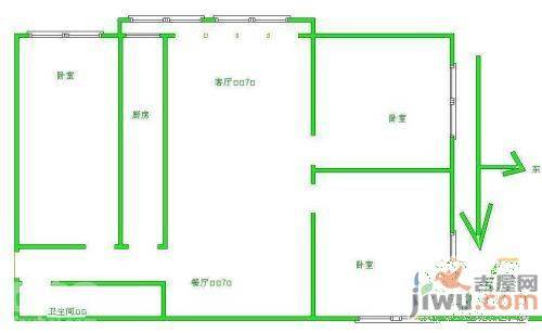 玉兰苑2室1厅1卫63㎡户型图