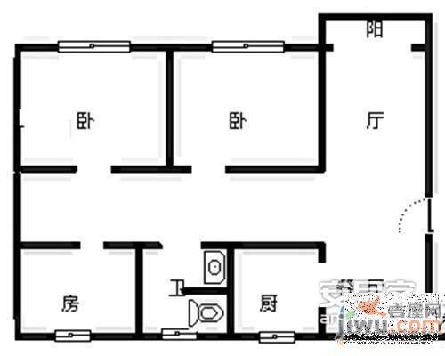 省直和平花园3室2厅1卫113㎡户型图