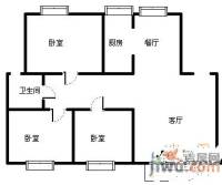 省直和平花园3室2厅1卫113㎡户型图