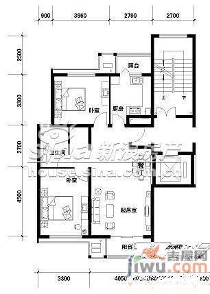 华业苑2室1厅1卫81㎡户型图