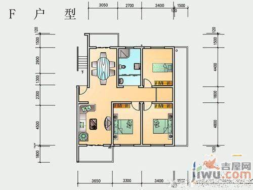 三江小区3室2厅1卫105㎡户型图