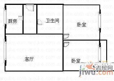 水湖路小区2室1厅1卫70㎡户型图