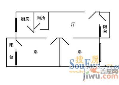 蜀峰湾3室1厅1卫户型图