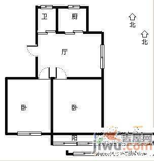 江南新村1室1厅1卫53㎡户型图