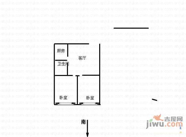 矿机小区3室1厅1卫75㎡户型图