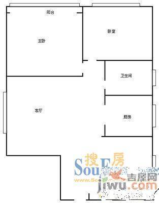 长江小区2室2厅1卫户型图