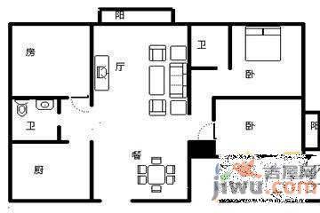 芙蓉公寓3室2厅1卫138㎡户型图