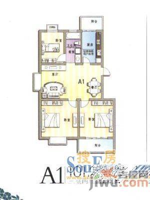 芳邻家园3室2厅1卫91.6㎡户型图