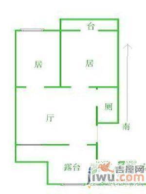 枫丹白鹭湖公馆2室2厅1卫100㎡户型图