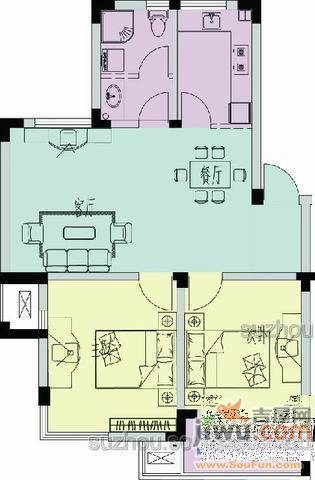 红鑫新村2室1厅1卫户型图